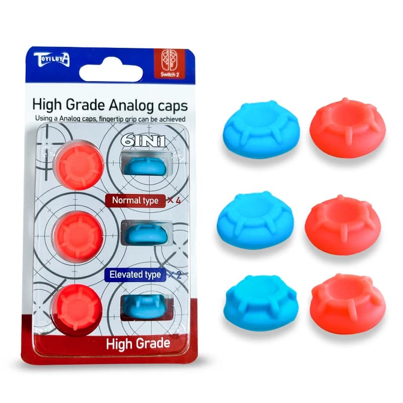 6 in1 Gomma di Silicone Joystick Custodia Protettiva Pelle Thumbstick grip Cap Thumb Stick Copertura per Switch 2 NS2 2025 Gioco Joystick