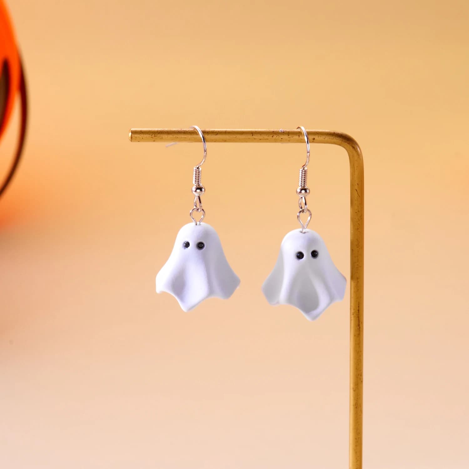 Simpatico cartone animato Fantasma bianco Orecchini pendenti per le donne Alla moda Creativo Divertente Mostro Orecchini Collana Accessori gioielli di Halloween