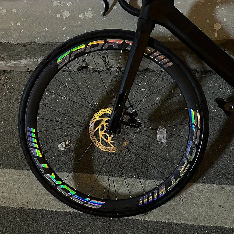 12 Pezzi Adesivi Riflettenti 2D per Ruote, Decalcomanie Decorative Sportive da 40 cm per Biciclette e Caschi Moto, Accessori di Sicurezza per Ciclismo