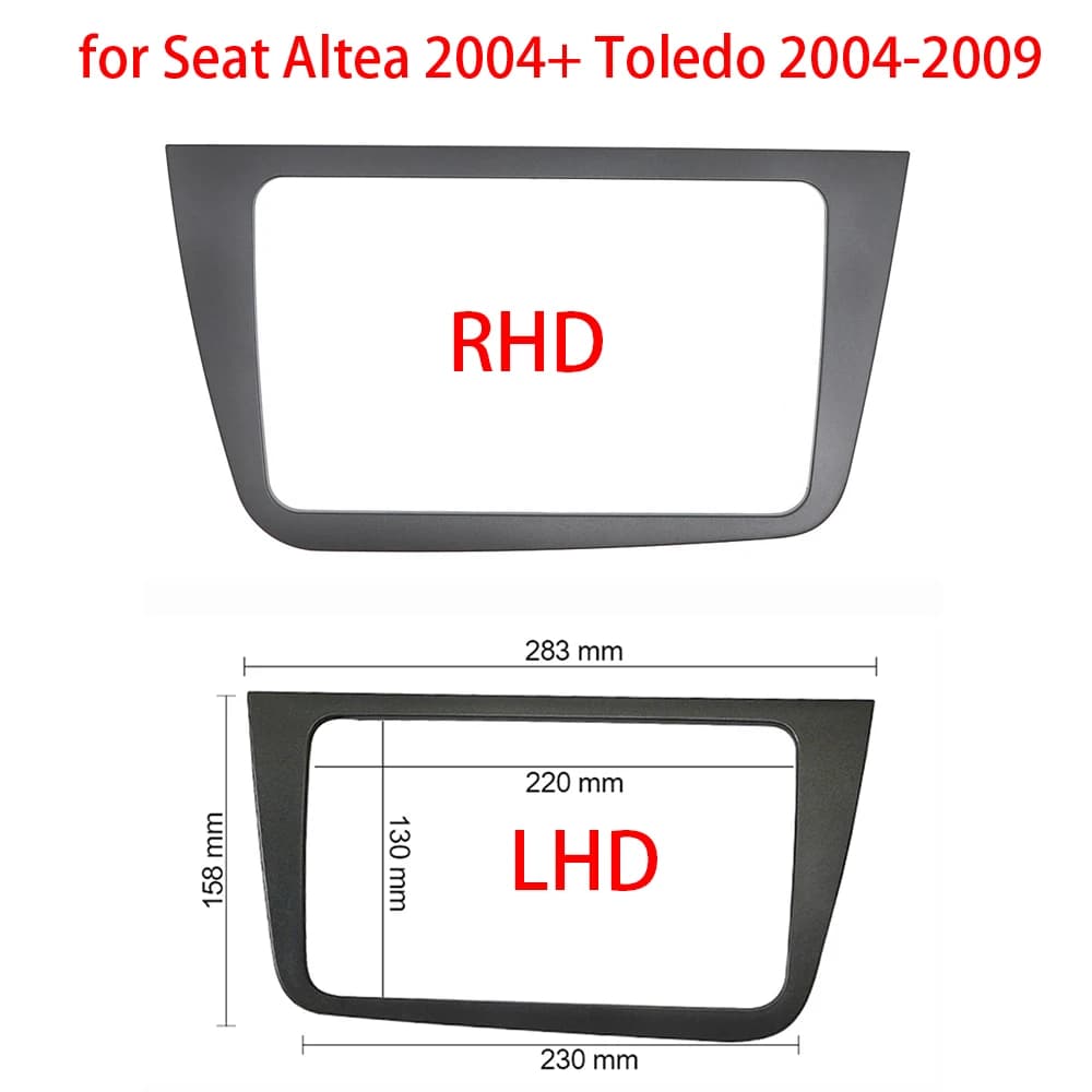 Autoradio Fascia 2Din frame for Seat Altea RHD LHD left right adapter kit Stereo Dash DVD Player Cover
