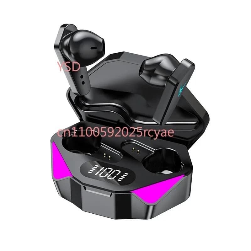 Cuffie da gioco Bluetooth true wireless 5.2, lunga durata della batteria, bassa latenza, display digitale ad alta definizione