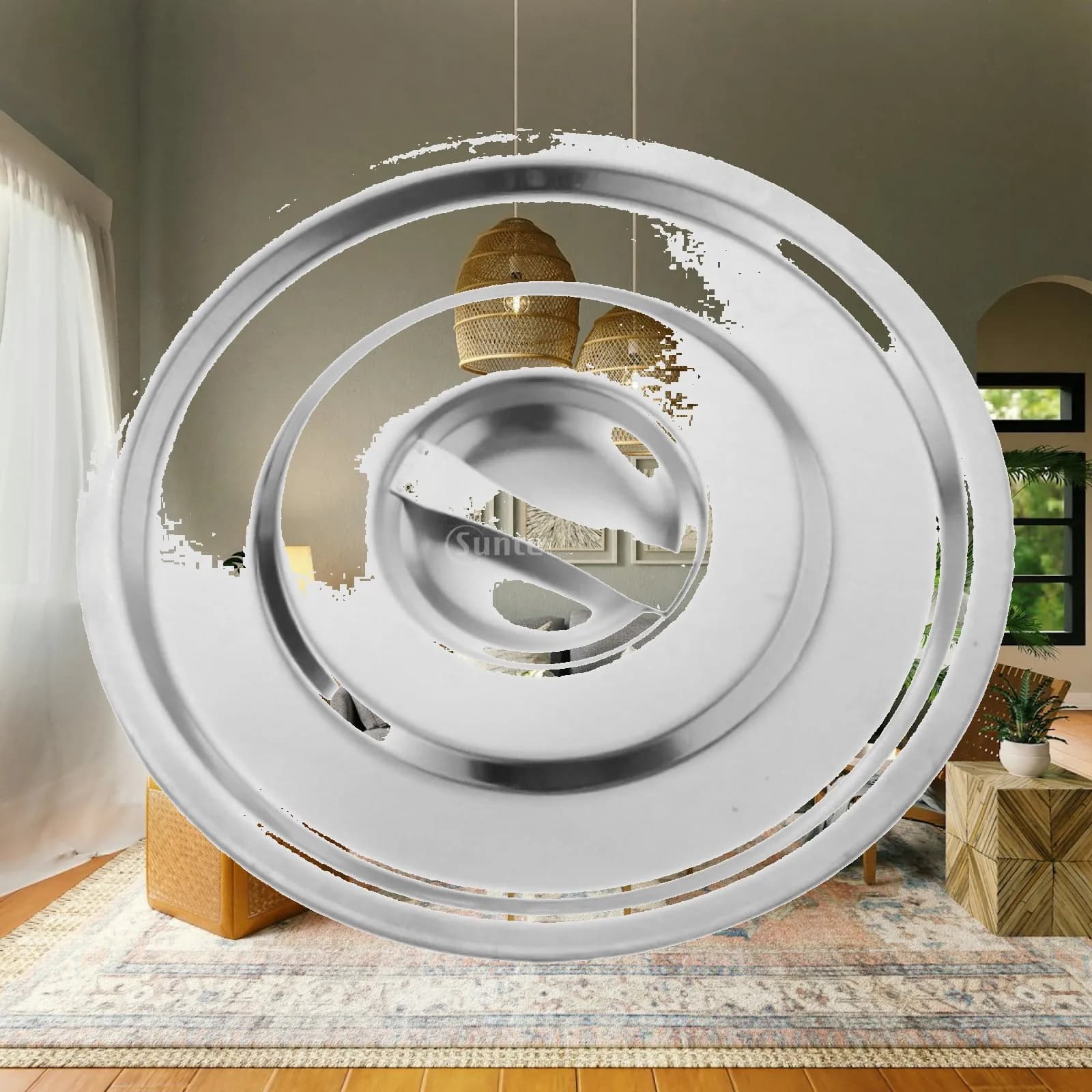 Round Polished Pot Lid Durable Stainless Steel Frying Pan Cover with Knob for Indoor Kitchen Use