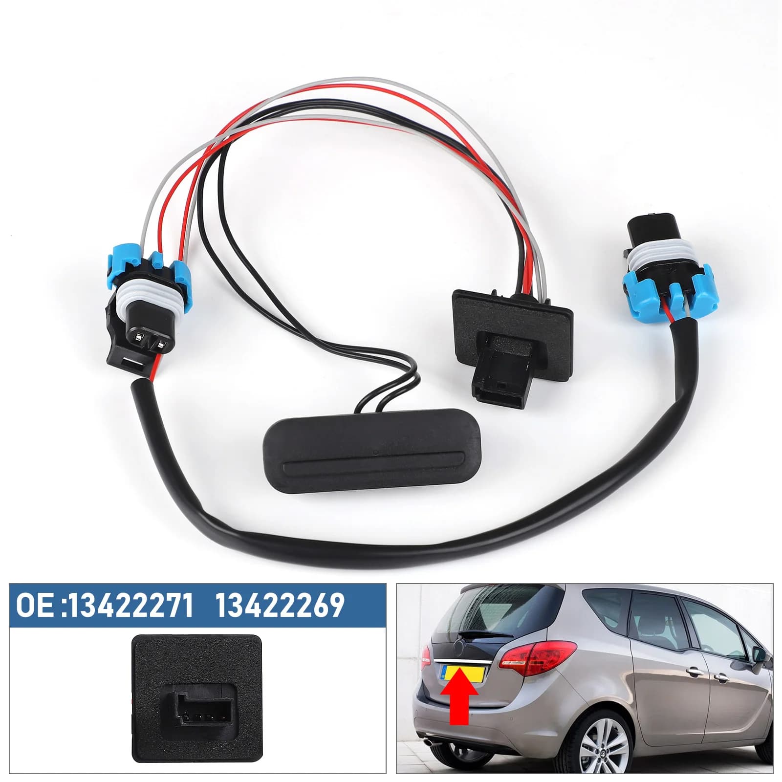Per Opel Vauxhall Meriva Mk Ii 2010-2020 Bagagliaio di Un'auto Interruttore di Blocco Nero Portellone Boot Interruttore di Apertura 13422269 13422271