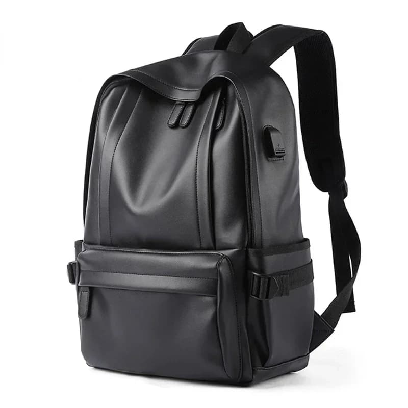 Zaino da uomo in pelle PU da viaggio Casual Mochila Borse da libro per studenti impermeabili Borsa da scuola per adolescenti Zaino da college maschile di moda Nuovo