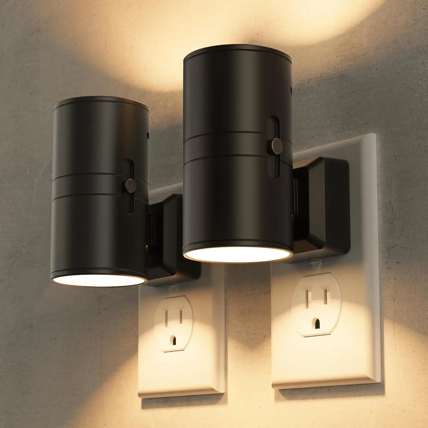 Luce Notturna Intelligente a Sospensione, Accensione Automatica dal Tramonto all'Alba, Dimmerabile 0-100LM, Luce Bianca Calda 3000K, Confezione da 2 per Corridoio, Camera da Letto, Scale