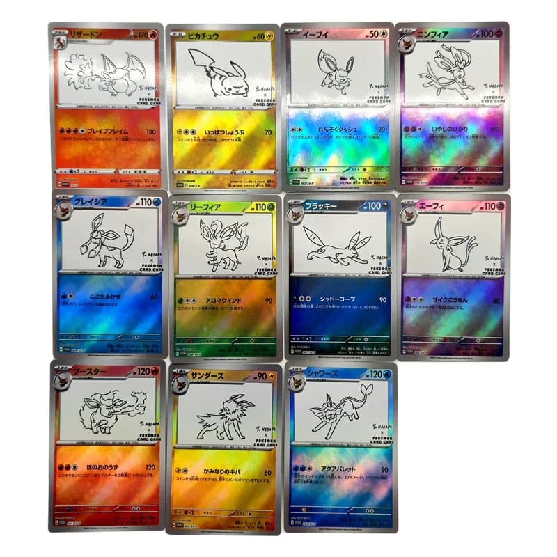 11 pz/set Pocket Monsters Ptcg Foil Card Eeveelution Series Collection Card Yunagaba Pikachu Charizard gioco di carte collezionabili regalo