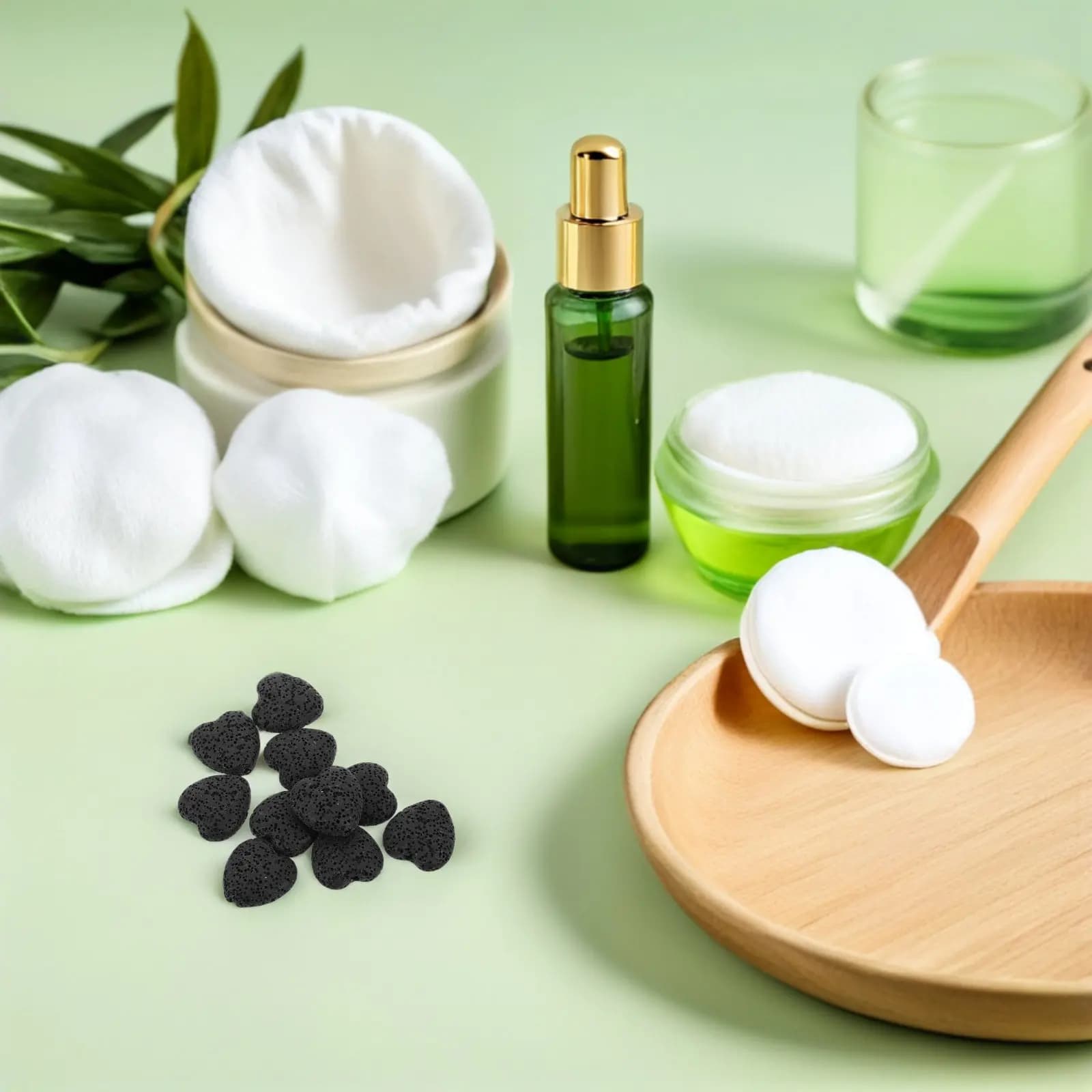 Set di 20 Pietre Aromatiche a Forma di Cuore, Perle di Lava, Diffusori di Oli Essenziali, Pietre Vulcaniche Naturali Assorbenti per Fragranze
