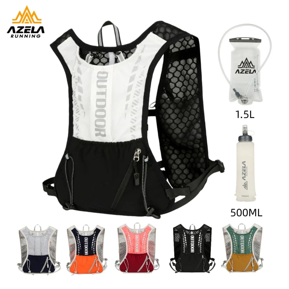 Ultralight and breathable hydrating vest for cycling, running, outdoor hiking, marathon, sport - Bike backpack with portable water bag
