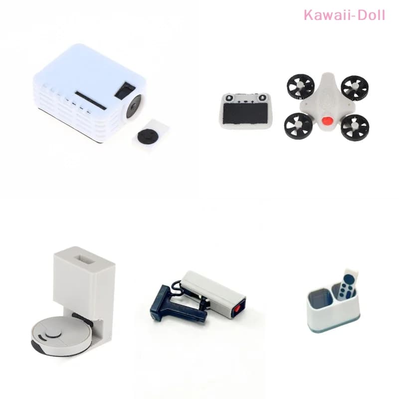 Mini Proiettore in Miniatura per Casa delle Bambole 1/12, Modello di Proiettore Simulato con Telecomando, Ornamenti per Micro Scene, Giocattoli Decorativi
