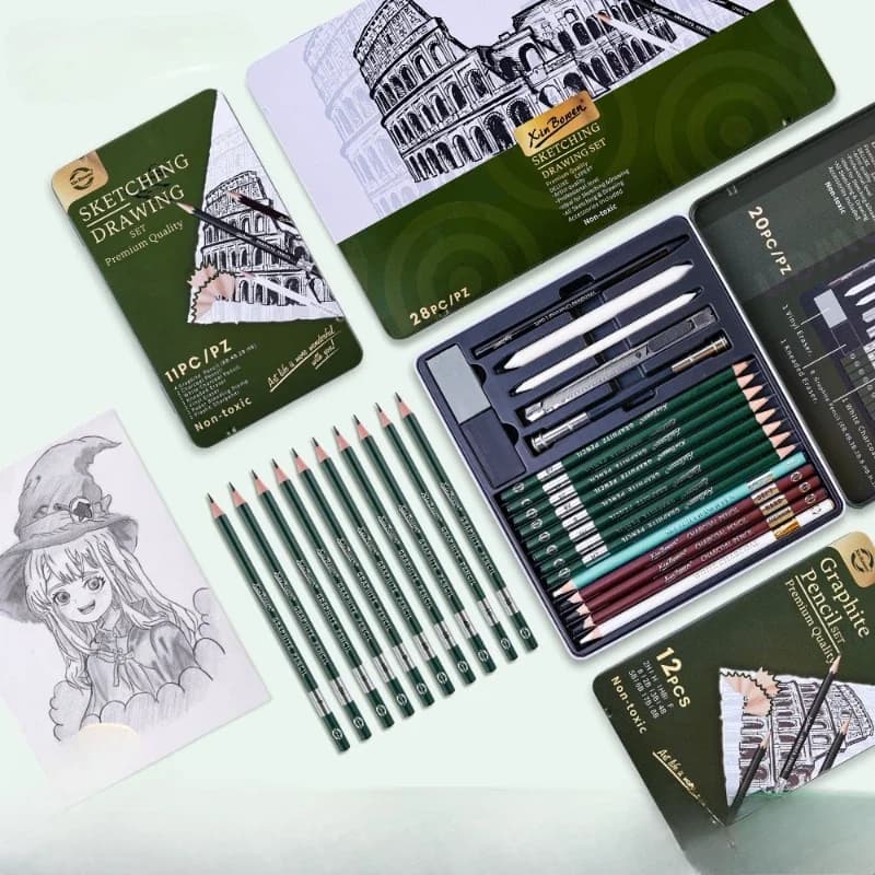 Sketch Pencils Set for Drawing,Charcoal Pencil With Graphite Sticks Art Pencils for Artist Set for Beginners and Professionals