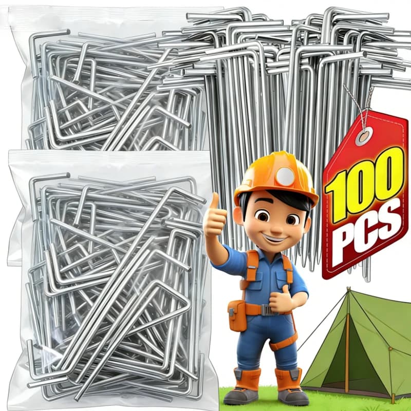 For Canopy Camping Outdoor Decoration Fixed Pegs Metal Galvanized Steel Tent Stakes Heavy Duty Yard Garden Stake Ground Nails