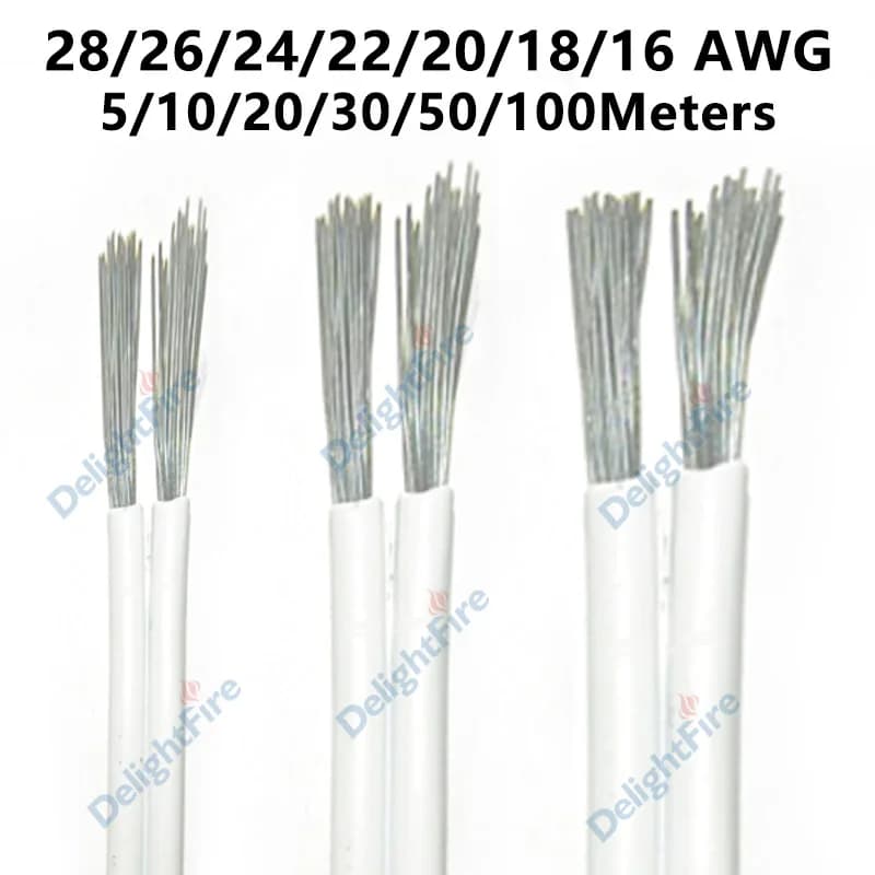 Cavo connettore per striscia LED 5V 12V a 2 pin 28 26 24 20 18 16 22AWG Filo elettronico in rame stagnato per striscia LED SMD COB