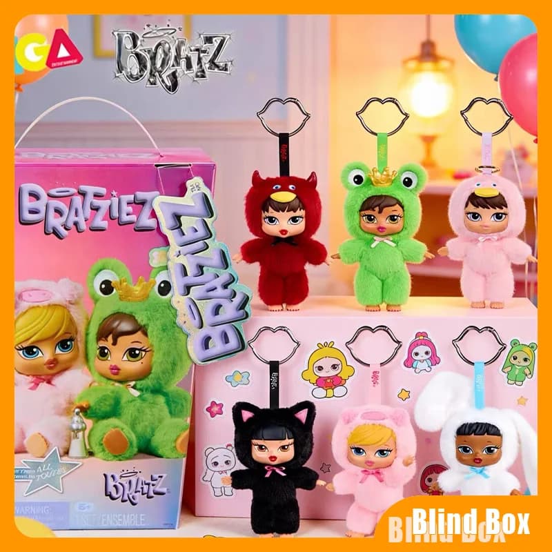 Bratz Bratziez Iconz Series: Portachiavi con ciondolo in peluche, stile casuale, mini bambole da collezione, sorpresa, blind box, giocattolo