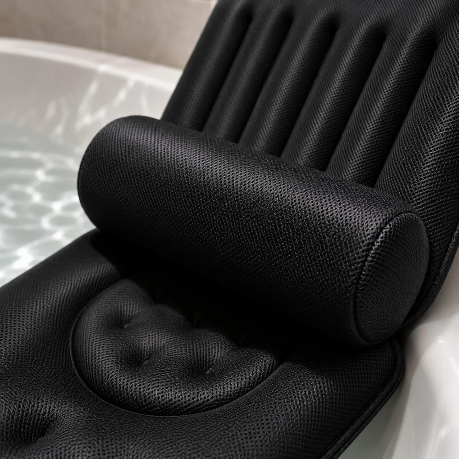 Bathtub Recliner Cushion Tufted Bath Recliner Cushion Bathtub Pillow with Lumbar Support Extra Thick Full Body Bath Pillow