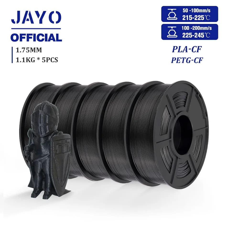 Filamento per stampante 3D JAYO PLA-CF Filamento in fibra di carbonio PETG-CF/PLA da 1,75 mm Materiali di stampa 3D resistenti al calore ad alta tenacità