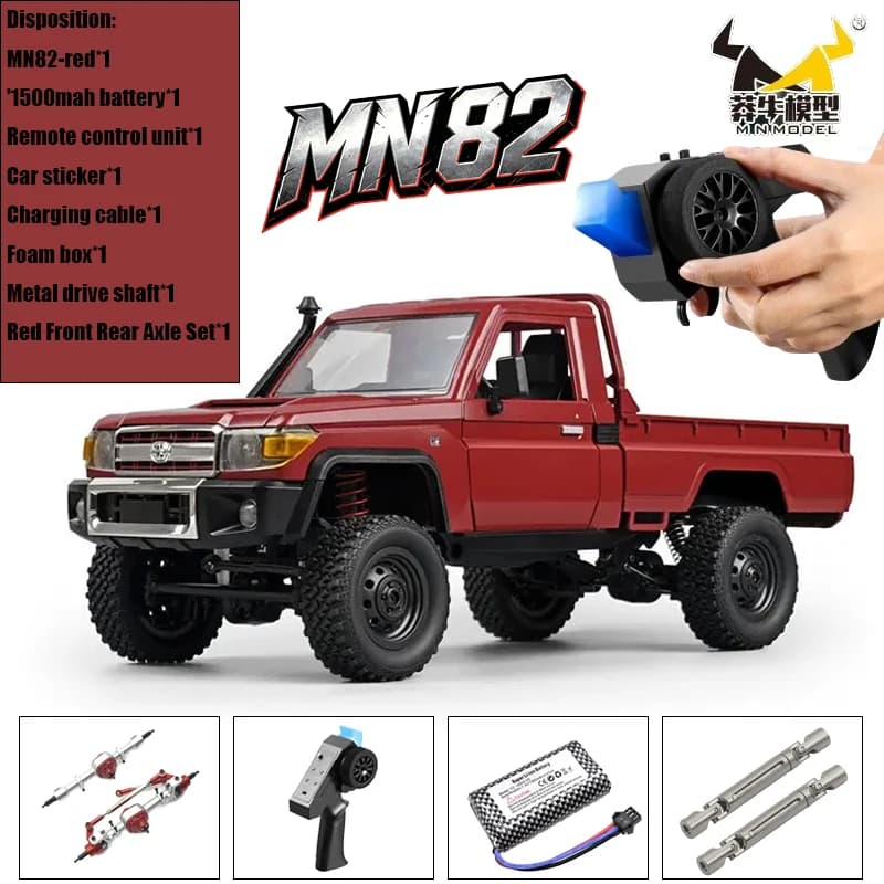 MN82 MN82PRO MN82S Auto RC Crawler 4WD con Assale Anteriore e Posteriore in Metallo Migliorato, Camion Telecomandato Fuoristrada 2.4G, Regalo per Appassionati