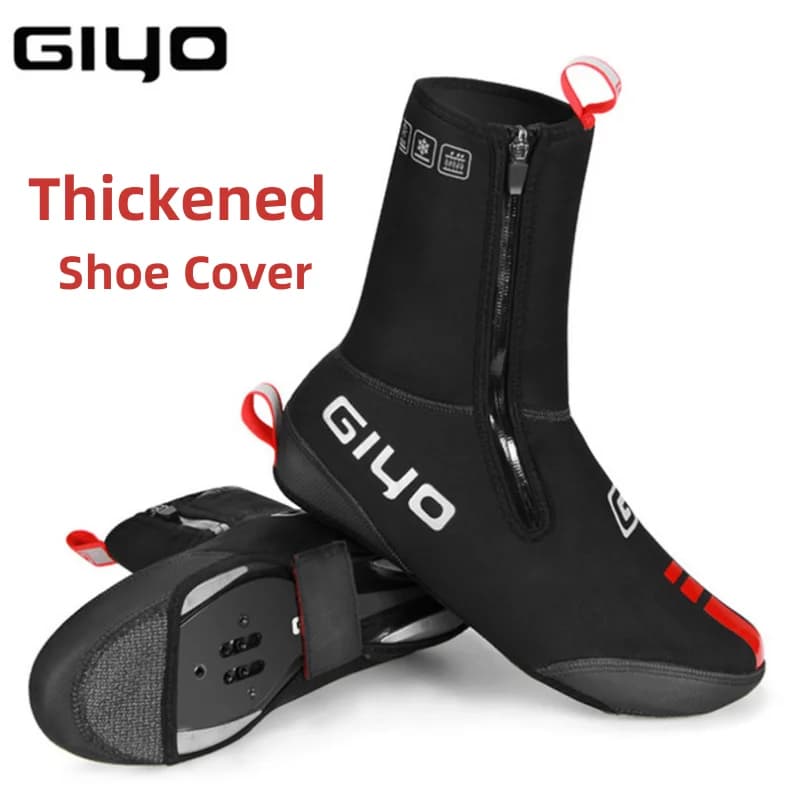 GIYO Copriscarpe ispessito per bicicletta Mountain Road Bike Comodo blocco Calore Acqua/Antivento Antiscivolo Attrezzatura da ciclismo all'aperto