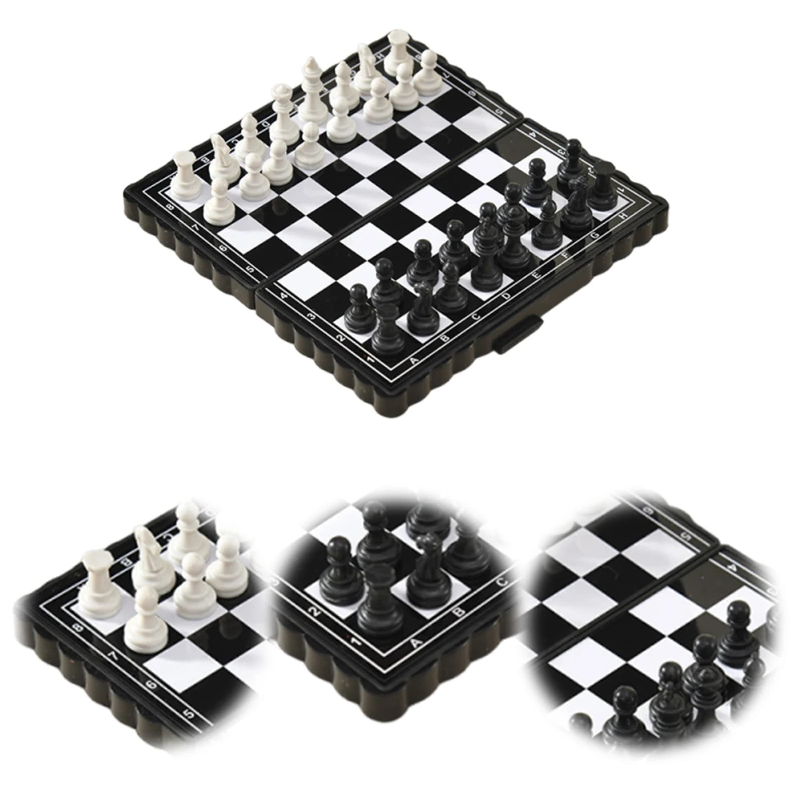 Portable Mini Magnetic Chess Set Reusable Folding Chessboard Board Game Foldable International Chess Games for Kid Outdoor