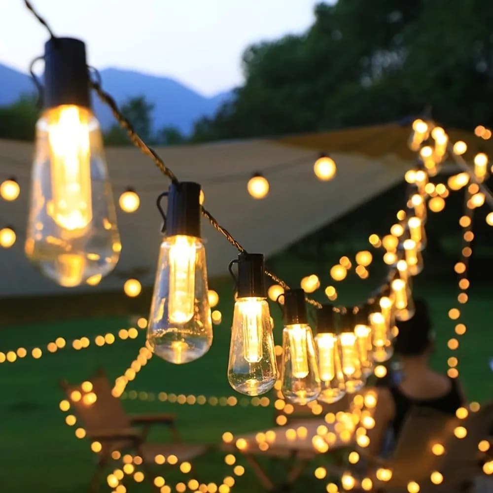 Stringa luminosa a LED solare impermeabile da 1 pezzo 5M10LED/8M20LED, con 8 modalità di illuminazione, utilizzata per feste, campeggio e decorazione di percorsi.