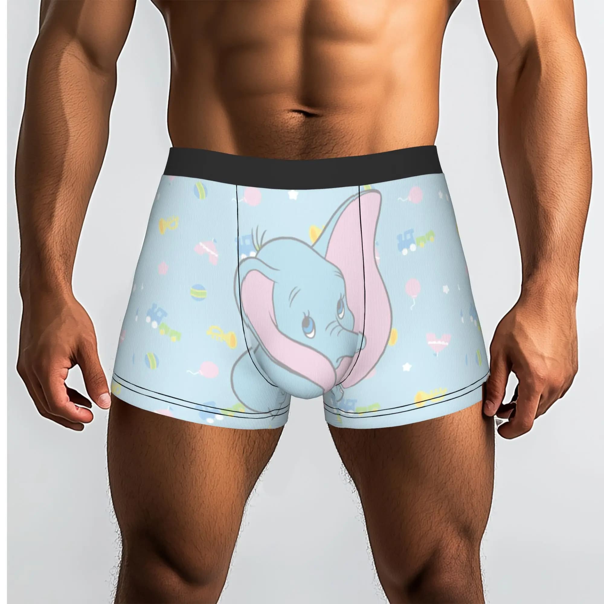 Custom D-Dumboes Cartoon Boxers Shorts Men's Cute Elephant Briefs Underwear Fashion Underpants