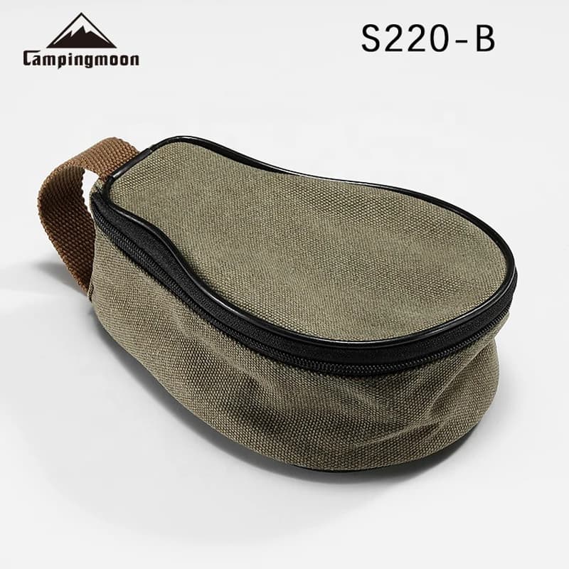CAMPINGMOON S220-B Mini canvas bag 21x15x9 cm custom outdoor camping shaped pear lunch food delivery PP box for food use