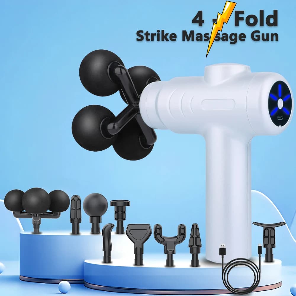 XFOX Fourfold Strike pistola per massaggio massaggiatore a frequenza variabile Body Neck Back Leg Fitness Tool 5 livelli pistola fasciale