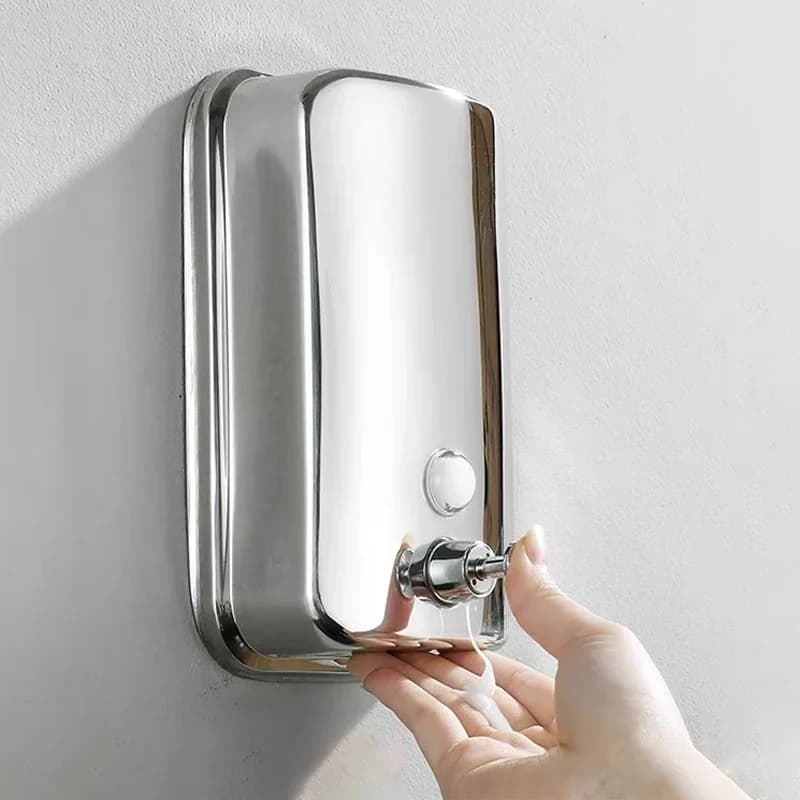 Dispenser di sapone da 1000 ml Montaggio a parete in acciaio inossidabile Bagno Sapone liquido Detersivo Shampoo Doccia Gel Bottiglia di stoccaggio Wc Cucina