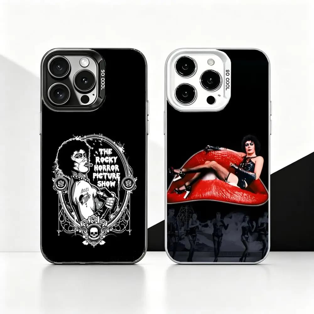 Custodia per telefono Movie - R-Rocky H-Horror per iPhone 17 16 15 14 13 Pro Max Air, Cover Lusso Opaca Laser Metallizzata Aurora