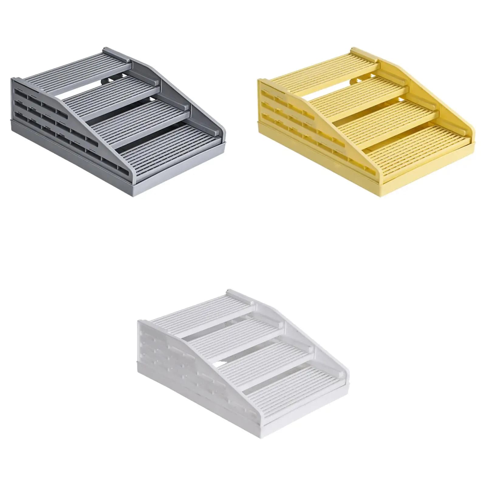 Rampa per Lettiera Gatti a Quattro Gradini, Regolabile, Staccabile, con Griglia Antiscivolo, Scala Resistente in ABS per Accessori Gatti