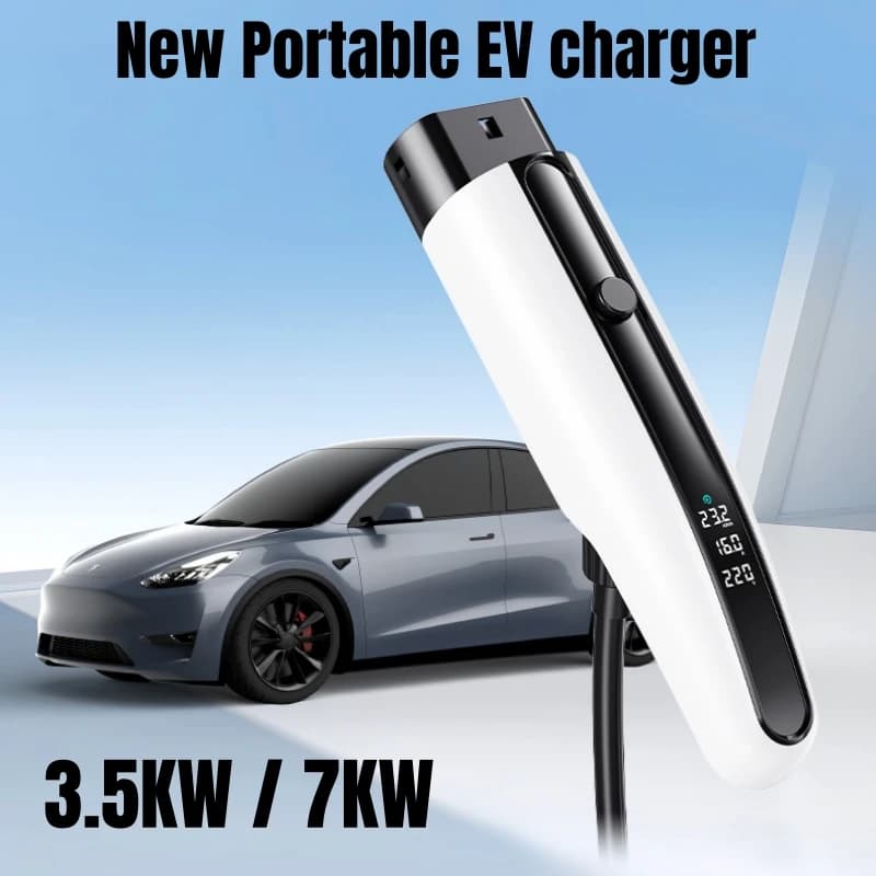 Nuova Stazione di Ricarica per Auto Elettriche da Parete 32A Tipo 2, Caricatore EV Portatile 7KW, IEC62196-2 GBT