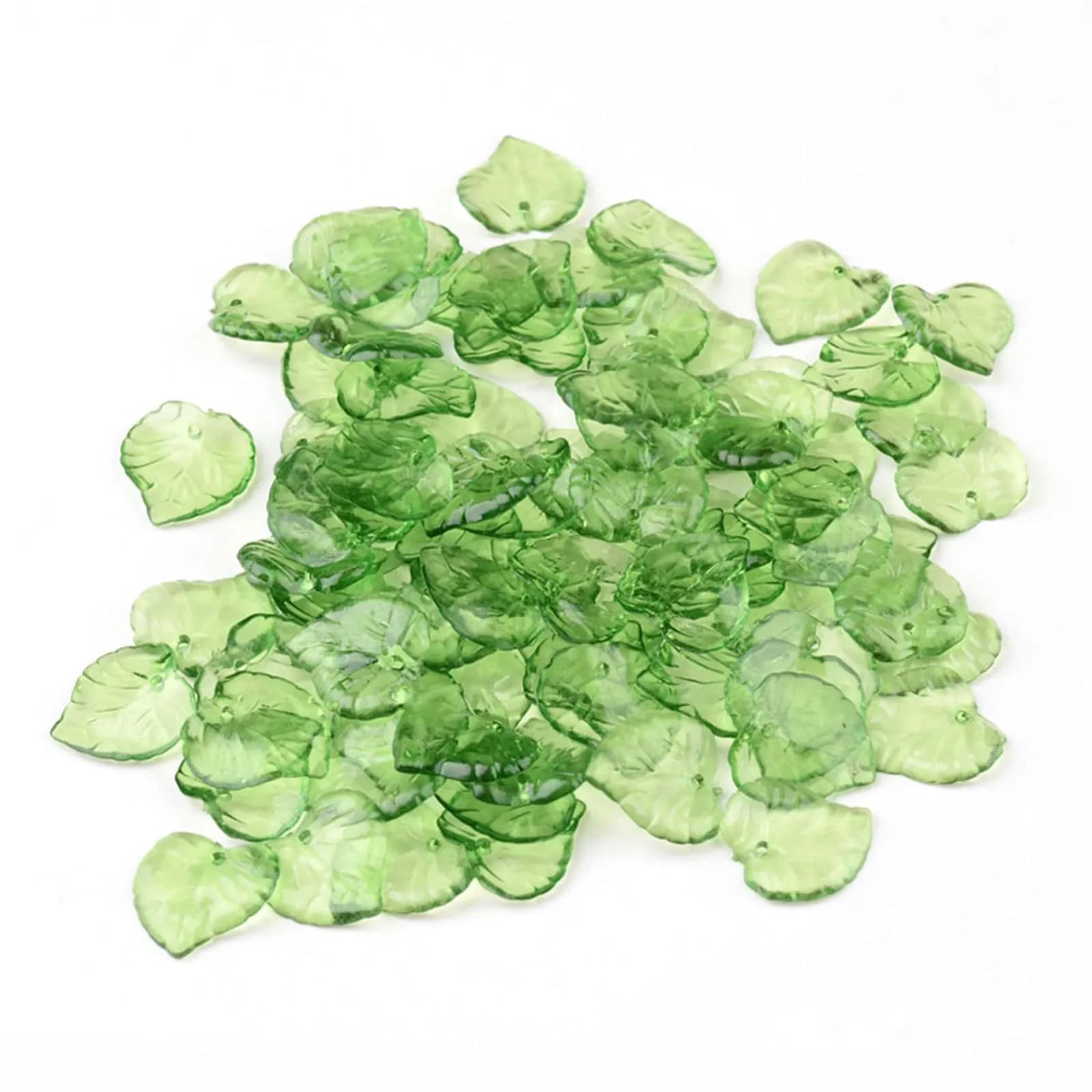 200 Pezzi Ciondoli a Forma di Foglia in Acrilico Trasparente Verde per Creazione di Gioielli, Orecchini, Collane e Bracciali Fai-da-Te
