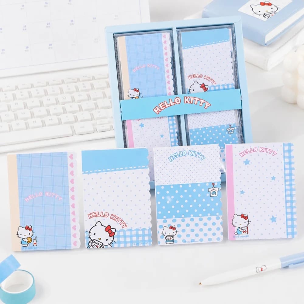 Genuine Sanrio Hello Kitty M5 Scalloped Sticky Notes Cute Memo Pad Set for Planner Journal School Office Stationery Gifts