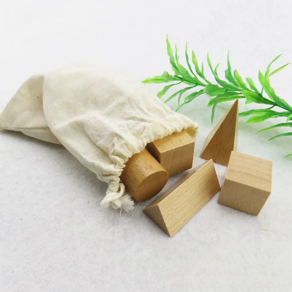 Blocchi geometrici in legno color kaki per bambini, divertente gioco educativo per lo sviluppo del pensiero creativo e logico