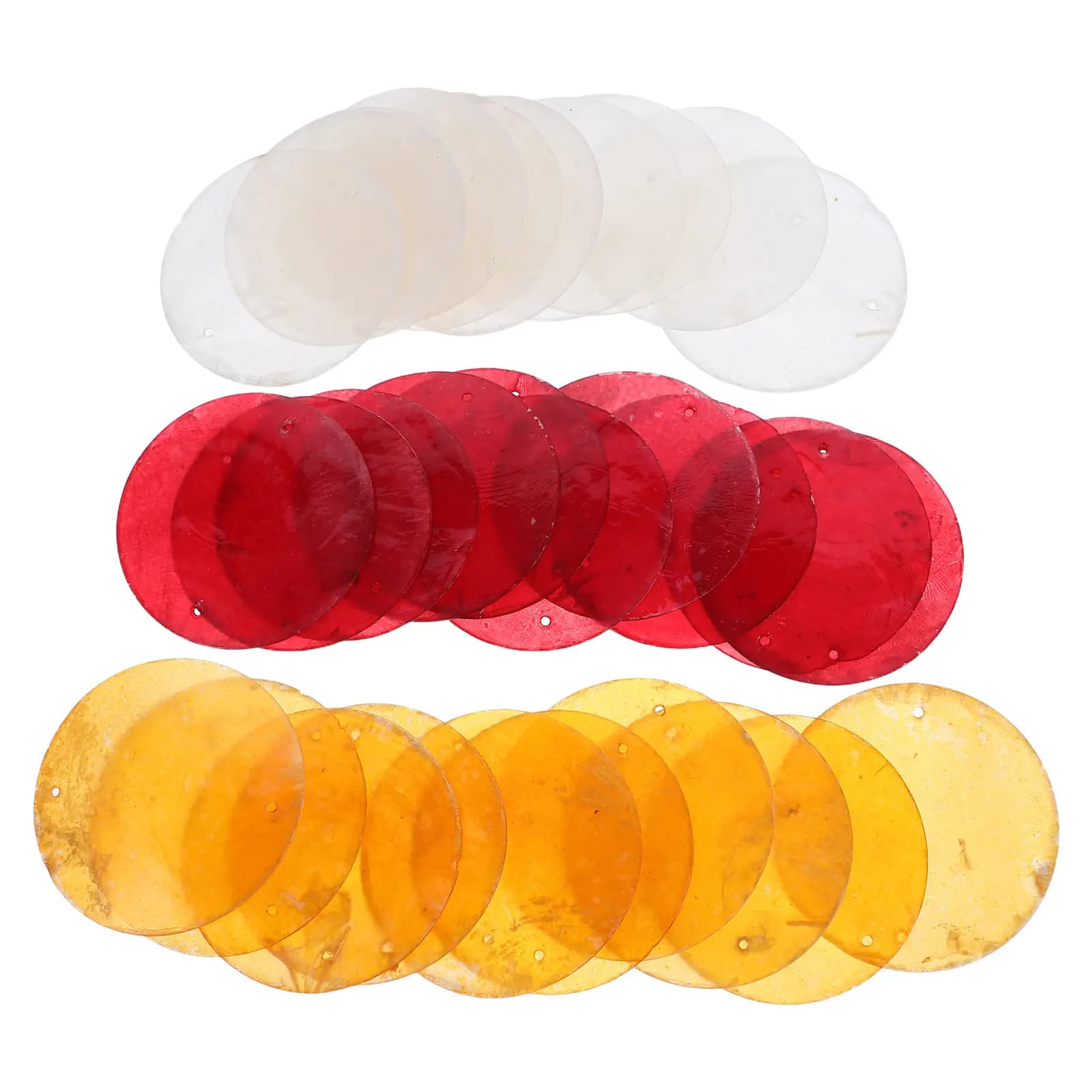 30Pcs Natural Sea Shell Discs with Two Holes Round Shape for Shell Garland Wall Art Curtain Hanging DIY Craft Embellishments