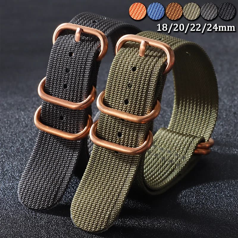 18/20/22/24mm Military Nylon Watch Band for Huawei Watch GT6/5/4 for Seiko Canvas Strap Sport Breathable Replacement Bracelet