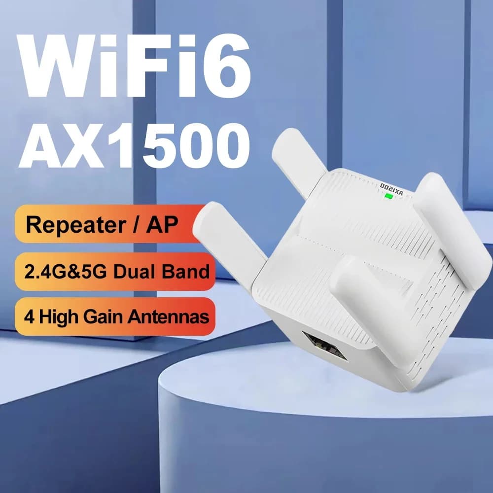 Ripetitore WiFi wireless 1500Mbps Router di segnale dual band 2.4/5.8G WiFi 6 Amplificatore extender WiFi wireless a lungo raggio Ripetitore WIFI