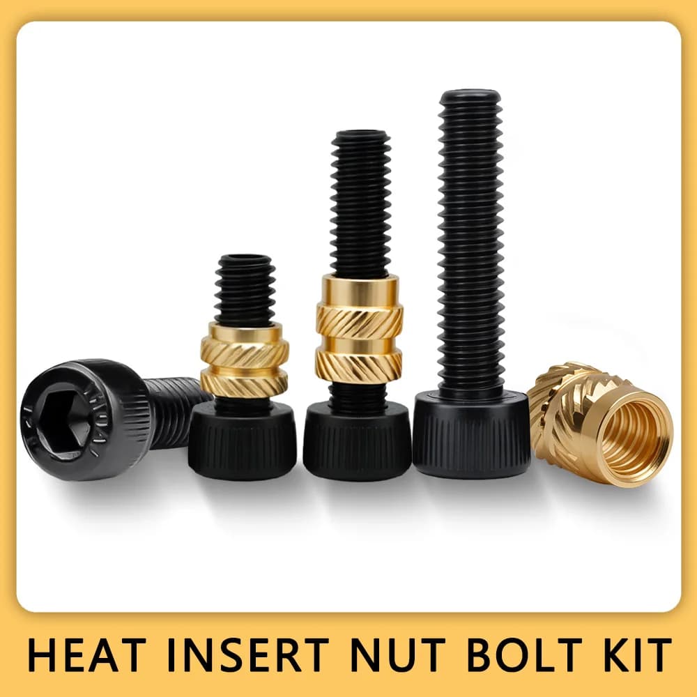 Kit di Inserti in Ottone per Stampanti 3D Holt Melt, Set di Bulloni per Inserimento a Caldo, Inserti per Stampaggio a Iniezione M2 M2.5 M3 M4 M5 M6