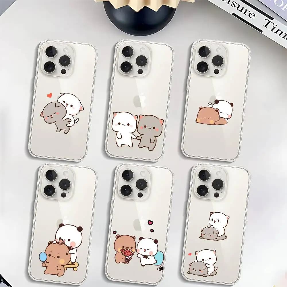 Cover Morbida Trasparente Bubududu per iPhone 17 16 15 11 14 12 13 16 Pro Max X XR XS Max Plus