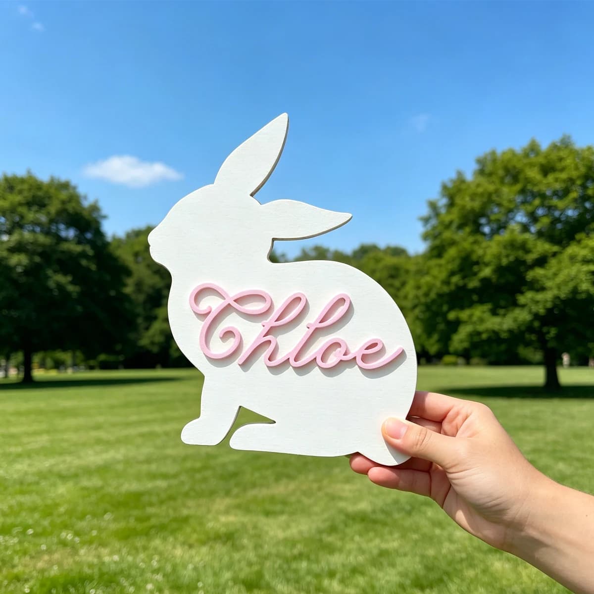1Pc Custom Cute Bunny Name Wooden Name Plaque,Home Room Office Wall Door Decor,DIY Nursery Birthday Wedding Graduation Gift