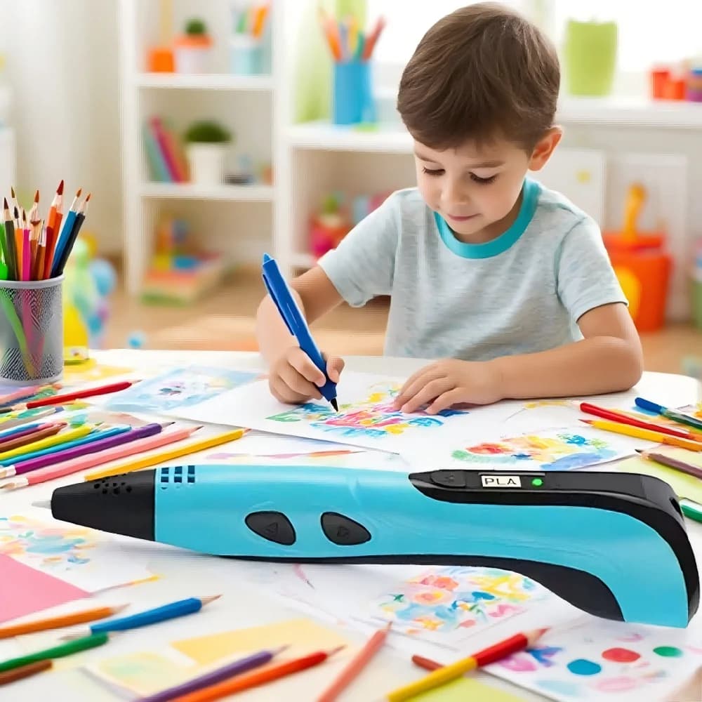 New 3D Printing Pen 3D Pen for Children with Power Adapter Travel Case with Filament PLA 50M Birthday Gift for Kids