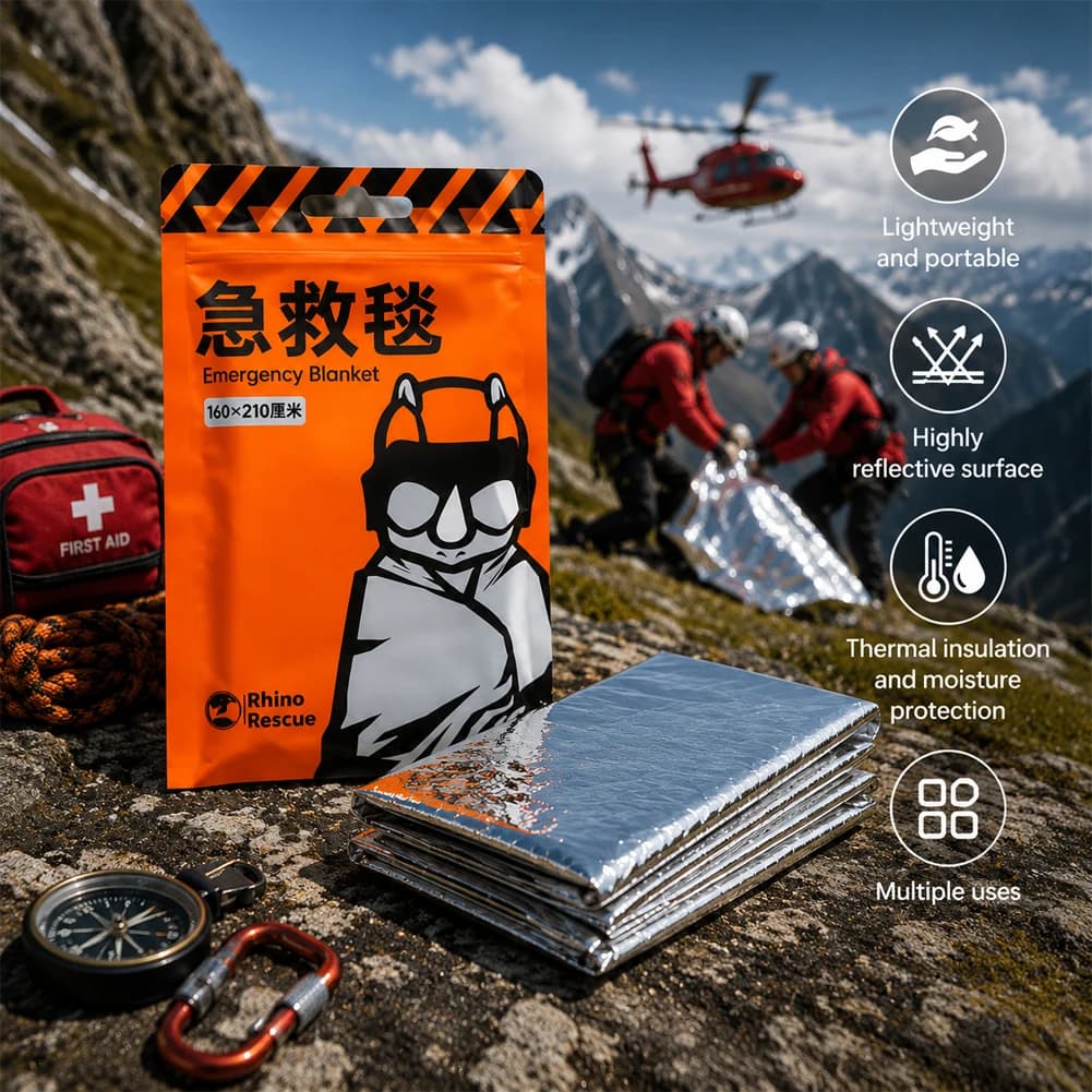 1-4Pcs Portable Aluminum Foil Emergency Blanket for Camping And Hiking Lightweight Anti-Heat First Aid Life Blanket