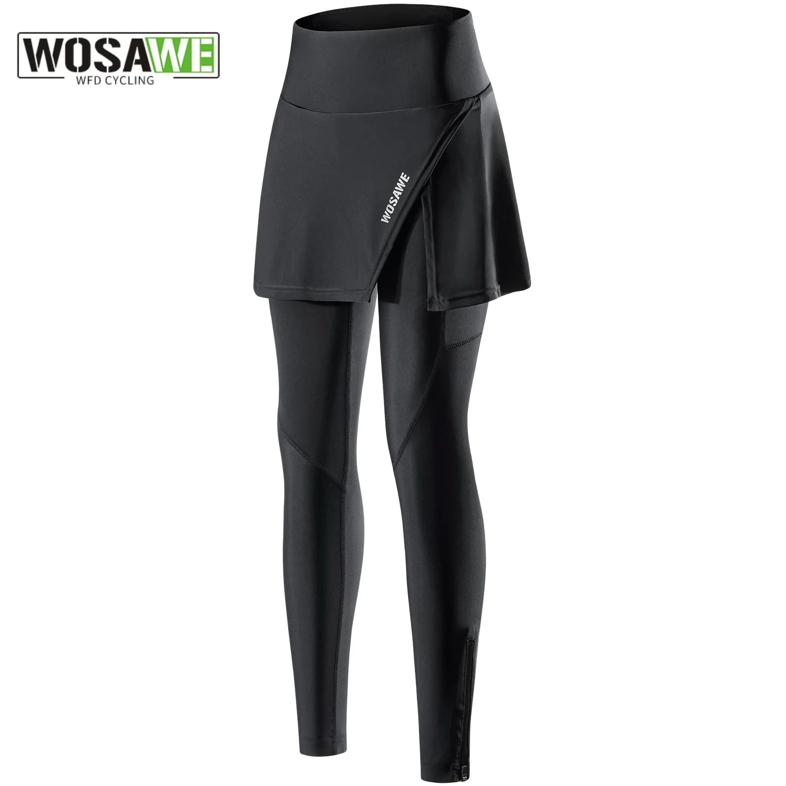 WOSAWE Gel padded cycling skirt Women's Polyester 2 in 1 Cycling shorts Mutande with reflective logo Bicycle Intimo