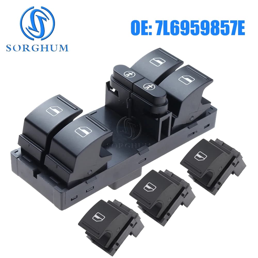 SORGHUM 7L6959857E 7L6959855B New Electric Power Window Control Switch 7L for VW Touareg Touran Sharan Seat Alhambra 2011-2016