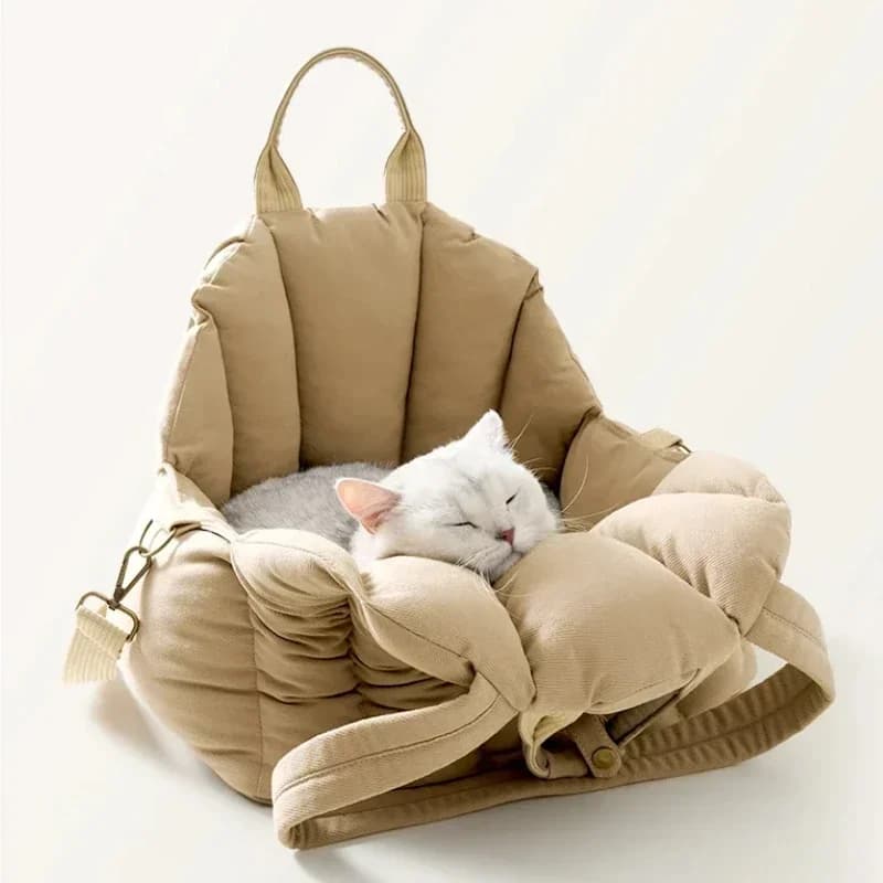 Zaino pieghevole per animali domestici Borsa da trasporto per esterni durevole Borsa per gatti a tracolla portatile Borsa da viaggio per animali ammortizzante Trasportino per animali