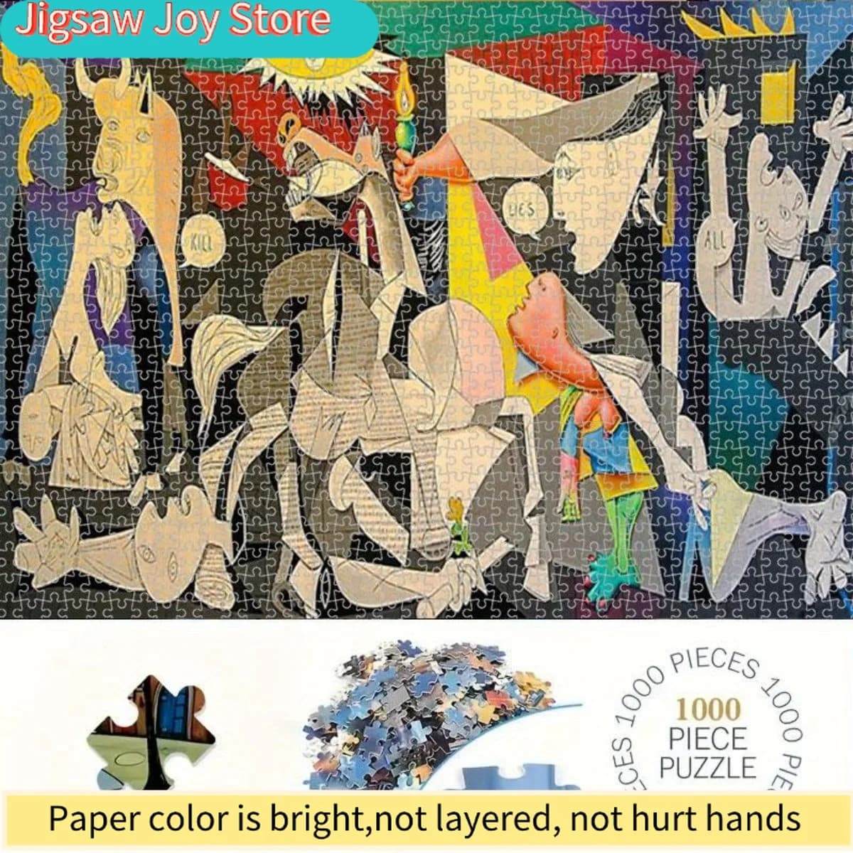 Puzzle Picasso Guernica da 1000 pezzi - Replica su larga scala ufficialmente ispirata all'opera d'arte iconica - War Art, sfida adulti e fumettisti