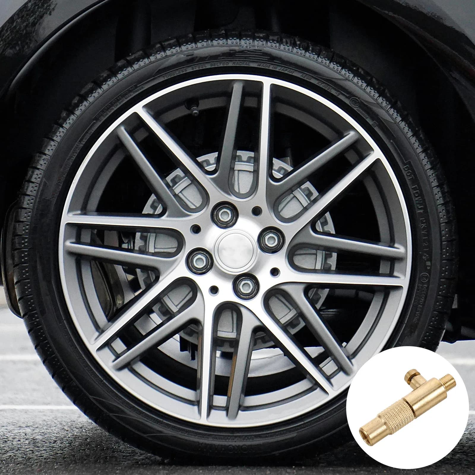 American Style Car Air Pump Valve Adapter Kit Quick Connect Nozzle for Auto Bike Presta Tires Air Mattress Swimming
