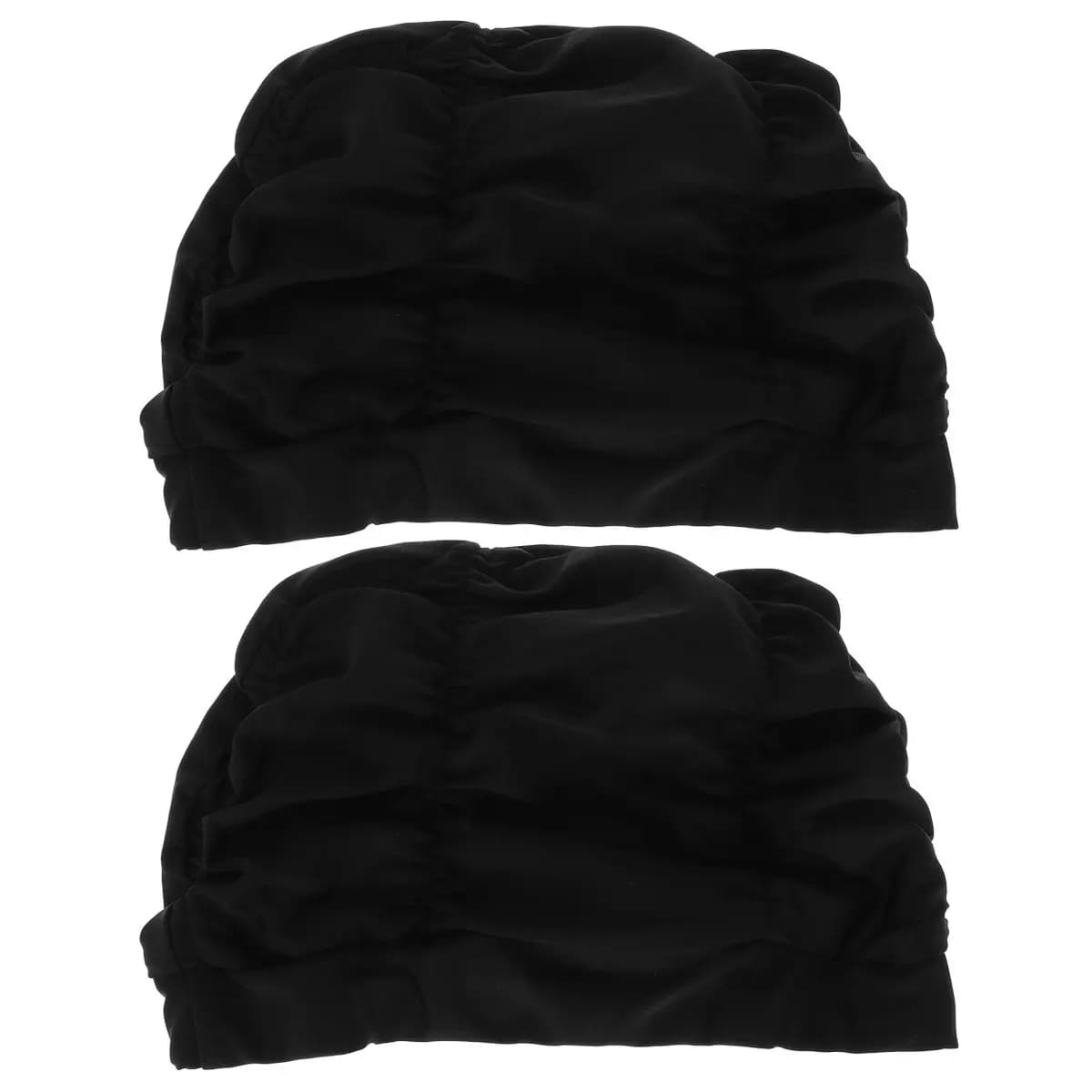 2Pcs Women Swimming Hat Eco Friendly Lightweight Pleated Swim Cap for Hair Protection Comfortable Fit Pool Beach Use