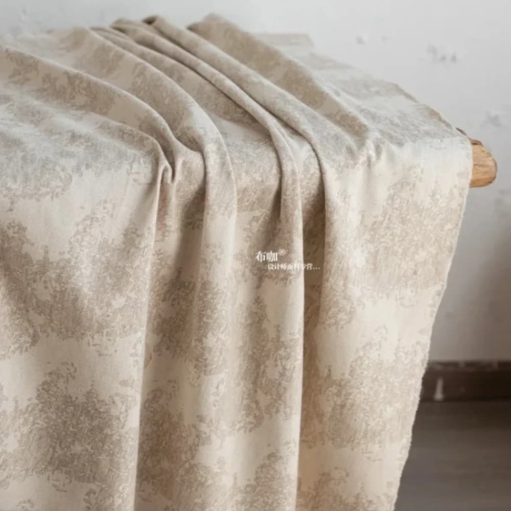 Jacquard Off White Fabric for Diy Sewing Cotton Linen Windbreaker Jacket Clothing Design Cloth Wholesale By The Meter