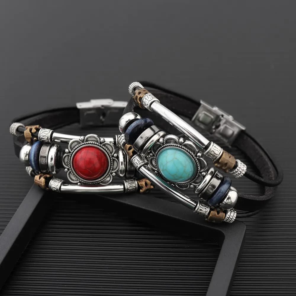 Retro Sun Flower Design Multilayer Handmade Wove Leather Bracelet Vintage Women Casual Fashion Hand Chian Jewelry Accessory Gift