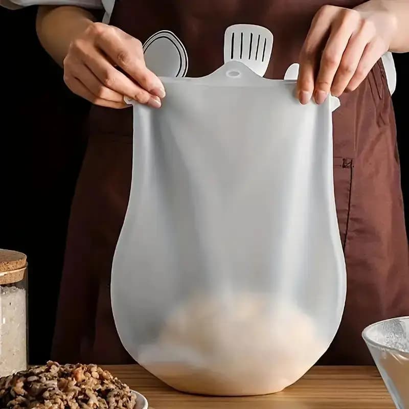Silicone kneading bag, flour mixing, bread mixer, pastry, pizza, kitchen, cooking, home tool gadget